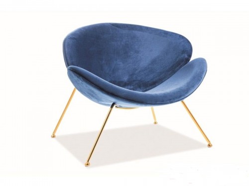 Крісло Signal Major Velvet Золотий/Темно-синій